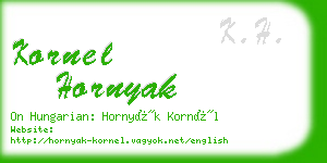 kornel hornyak business card